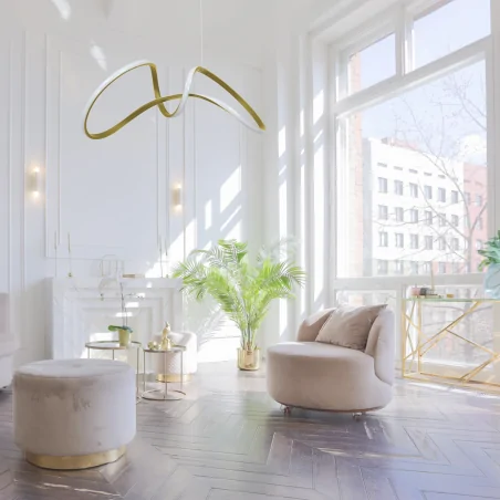 Lampy-sufitowe - led-owa lampa wisząca złota o mocy 48w 4000k tesoro ml7953 eko-light 