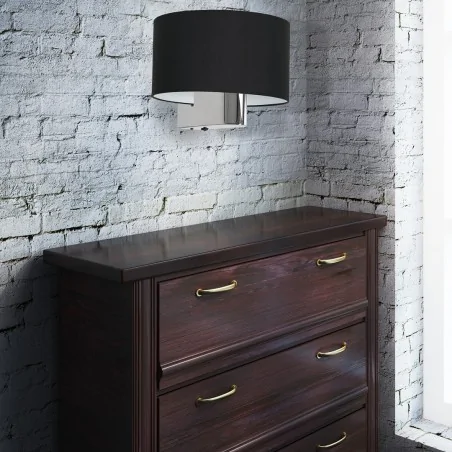 Kinkiety - kinkiet metalowo-tkaninowy 1xe27 casino ml6377 eko-light 