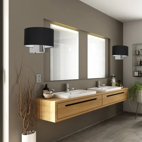 Kinkiety - kinkiet metalowo-tkaninowy 1xe27 casino ml6377 eko-light 