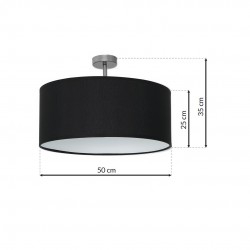 Lampy-sufitowe - okrągła lampa sufitowa 50cm 1xe27 casino black/chrome ml6379 eko-light 