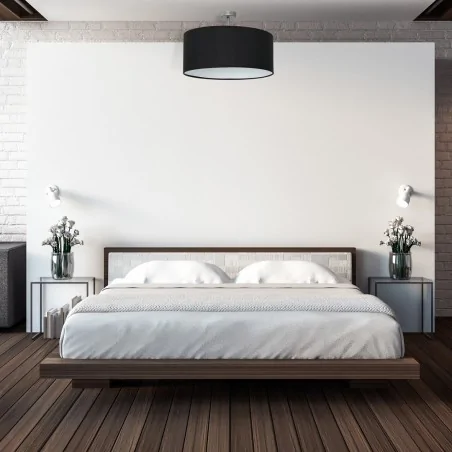 Lampy-sufitowe - okrągła lampa sufitowa 50cm 1xe27 casino black/chrome ml6379 eko-light 