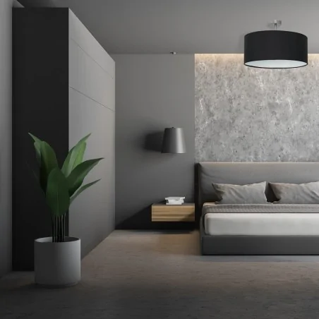 Lampy-sufitowe - okrągła lampa sufitowa 50cm 1xe27 casino black/chrome ml6379 eko-light 