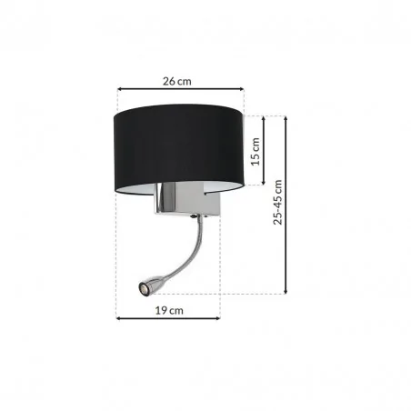 Kinkiety-do-salonu - kinkiet z dodatkowym światłem 1xe27 + 1w led casino ml6378 eko-light 