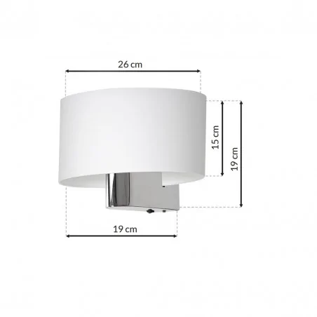 Kinkiety-do-salonu - delikatna lampa ścienna biel + chrom 1xe27 casino ml6371 eko-light 