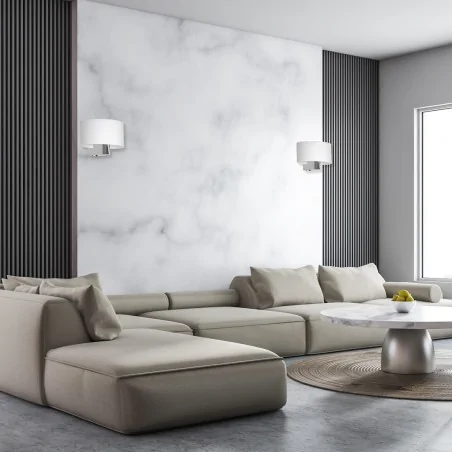 Kinkiety-do-salonu - delikatna lampa ścienna biel + chrom 1xe27 casino ml6371 eko-light 