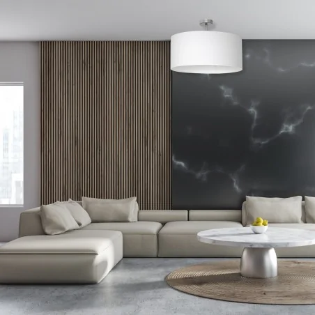 Lampy-sufitowe - biała lampa sufitowa metal + tkanina 1xe27 casino ml6373 eko-light 