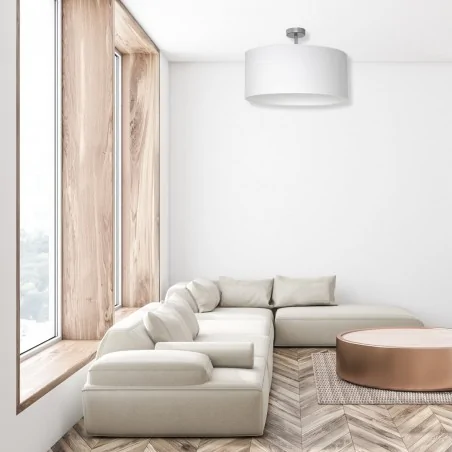 Lampy-sufitowe - biała lampa sufitowa metal + tkanina 1xe27 casino ml6373 eko-light 