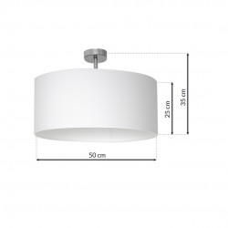 Lampy-sufitowe - biała lampa sufitowa metal + tkanina 1xe27 casino ml6373 eko-light 