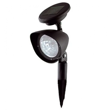 Lampy-solarne - reflektor solarny led ogrodowy w kolorze czarnym 0,18w 3x1,5lm ip44 ibra led 03549 ideus 