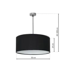 Lampy-sufitowe - lampa wisząca czarna 40-100cm 1xe27 casino ml63800 eko-light 