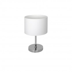 Lampki-nocne - lampka stołowa 40cm biało-chromowa 1xe27 casino ml6375 eko-light