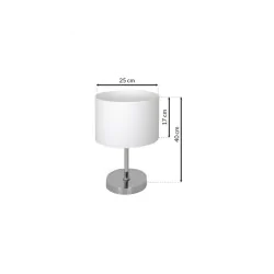 Lampki-nocne - lampka stołowa 40cm biało-chromowa 1xe27 casino ml6375 eko-light 