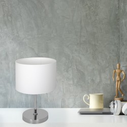 Lampki-nocne - lampka stołowa 40cm biało-chromowa 1xe27 casino ml6375 eko-light 