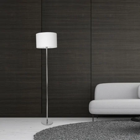 Lampy-stojace - lampa stojąca biało-chromowa 155cm 1xe27 casino ml6376 eko-light 