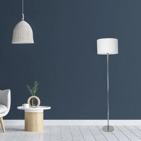 Lampy-stojace - lampa stojąca biało-chromowa 155cm 1xe27 casino ml6376 eko-light 