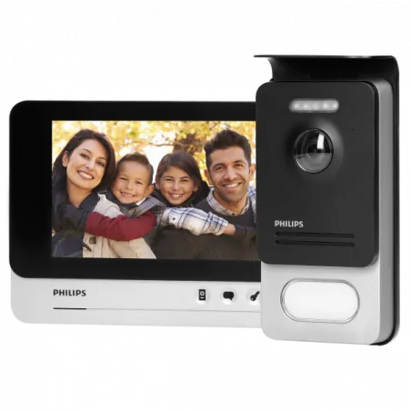 Wideodomofony - zestaw wideodomofonowy jednorodzinny 6 dźwięków dzwonka 7'' 900tvl philips welcomeeye comfort 531119 orno 
