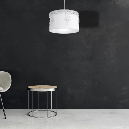 Lampy-sufitowe - lampa wisząca biała z baletnicami 1xe27 baletnica mlp4969 eko-light 