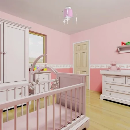 Lampy-sufitowe - różowe oświetlenie sufitowe z baletnicami 1xe27 baletnica mlp4972 eko-light 