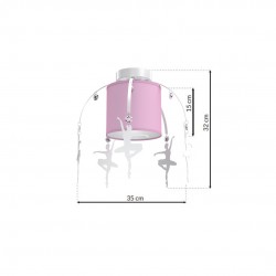 Lampy-sufitowe - różowe oświetlenie sufitowe z baletnicami 1xe27 baletnica mlp4972 eko-light 