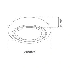 Plafony - plafon led na pilota  ø480 mm 48w ø480 mm megan ml6397 eko-light 