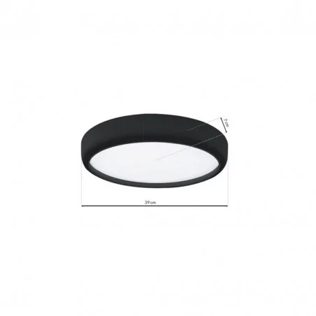Plafony - czarny plafon na pilota 36w led ø39cm gea ml6394 eko-light 
