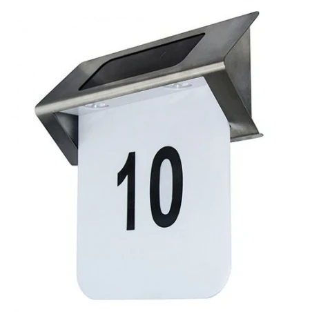 Kinkiety-solarne - lampa solarna z numerem domu chrom/biały 0,12w 6500k 2x1.5lm 2xaa 03616 homer led ideus 