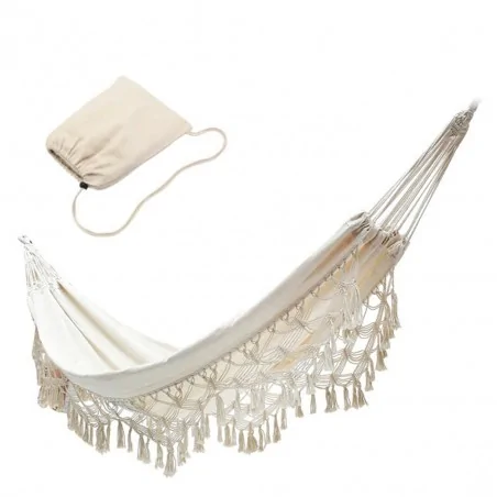 Meble-ogrodowe - hamak ogrodowy w kolorze ecru boho palm springs ii vo2806 volteno 