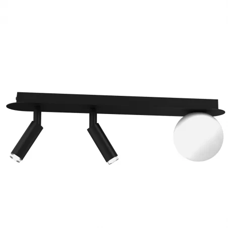 Lampy-sufitowe - czarna lampa sufitowa - biała kula + 2 tuby 3xg9 sirio mlp8405 eko-light 