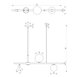 Lampy-sufitowe - lampa wisząca czarno - biała 30-90cm 3xg9 sirio mlp8407 eko-light 