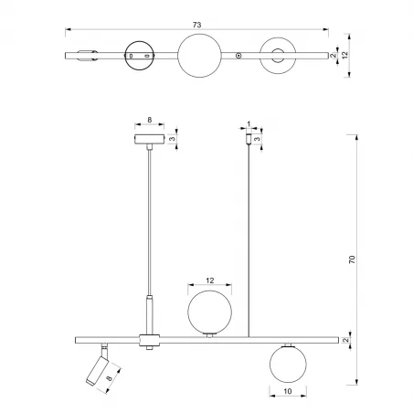 Lampy-sufitowe - lampa wisząca czarno - biała 30-90cm 3xg9 sirio mlp8407 eko-light 
