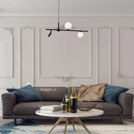 Lampy-sufitowe - lampa wisząca czarno - biała 30-90cm 3xg9 sirio mlp8407 eko-light 