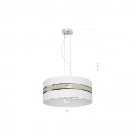 Lampy-sufitowe - biała lampa wisząca - okrągła 50cm 3xe27 ultimo mlp7353 eko-light 