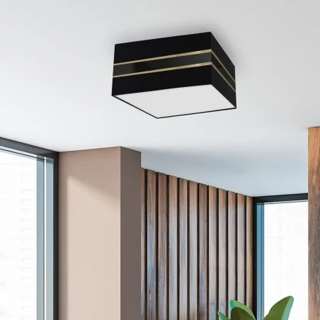 Lampy-sufitowe - czarna lampa sufitowa kwadratowa o długości 50cm 3xe27 ultimo mlp7337 eko-light 