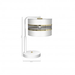 Lampki-nocne - biała lampka stołowa ze złotymi elementami 1xe27 ultimo mlp7354 eko-light 