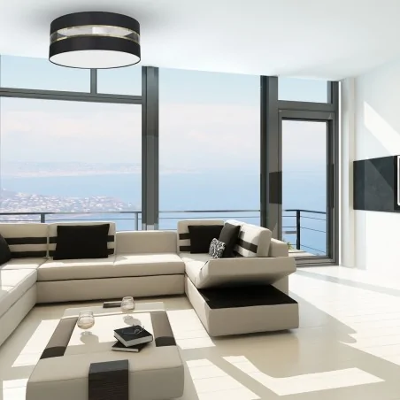 Lampy-sufitowe - lampa sufitowa z transparentnym paskiem 2xe27 ultimo mlp7339 eko-light 