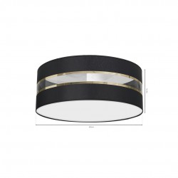 Plafony - lampa sufitowa czarna o średnicy 50cm 3xe27 ultimo mlp7340 eko-light 
