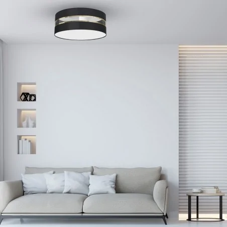 Plafony - lampa sufitowa czarna o średnicy 50cm 3xe27 ultimo mlp7340 eko-light 