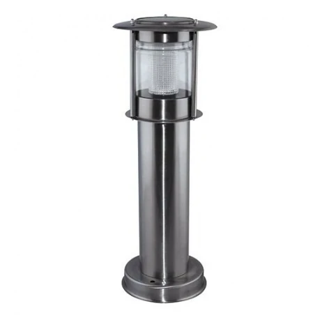 Lampy-solarne - lampa solarna słupek ogrodowy chrom 6500k 0,12w 2x15lm ip44 estera led 40 03552 ideus 