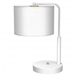 Lampki-nocne - biała lampka stołowa 37cm 1xe27 albion mlp7513 eko-light