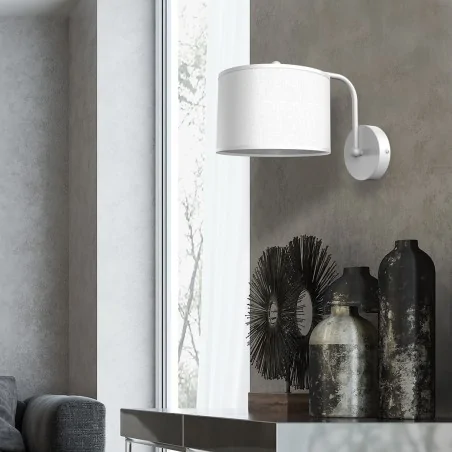 Kinkiety-do-salonu - kinkiet biały bawełniano-metalowy 1xe27 albion mlp7504 eko-light 