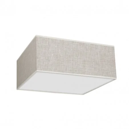 Lampy-sufitowe - lniana lampa sufitowa kwadratowa 2xe27 lino mlp7495 eko-light 