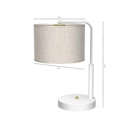 Lampki-nocne - lampa gabinetowa lniano-metalowa 1xe27 lino mlp7502 eko-light 