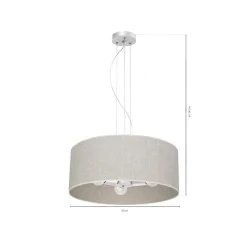 Lampy-sufitowe - lniana lampa wisząca okrągła 50cm 3xe27 lino mlp7501 eko-light 