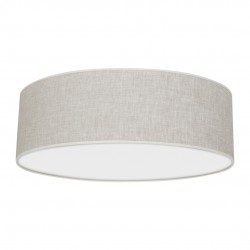 Lampy-sufitowe - okrągła lampa sufitowa len + metal 3xe27 lino mlp7500 eko-light