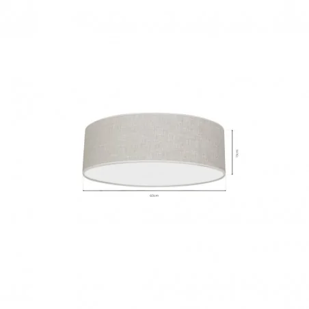 Lampy-sufitowe - okrągła lampa sufitowa len + metal 3xe27 lino mlp7500 eko-light 