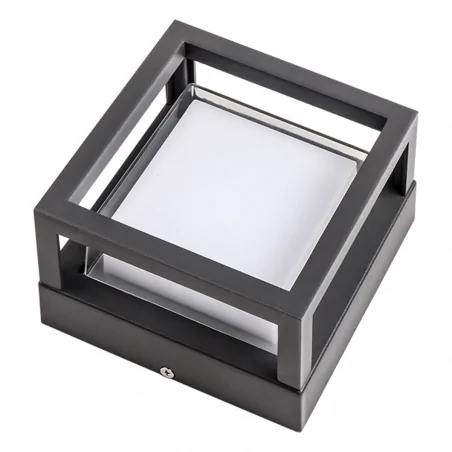 Oprawy-led-zewnetrzne - 319869 kinkiet elewacyjny led czarny kwadrat 12w 1200lm 4000k kansas polux 