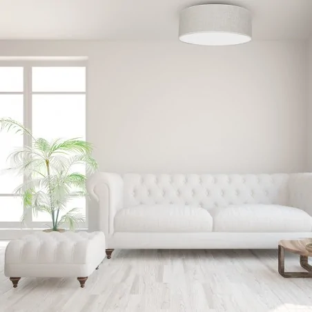 Lampy-sufitowe - oświetlenie sufitowe okrągłe 50cm lniane 3xe27 lino mlp7499 eko-light 