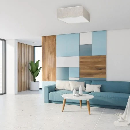 Lampy-sufitowe - kwadratowa lampa sufitowa lniana 50cm 3xe27 lino mlp7496 eko-light 