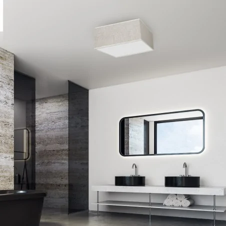 Lampy-sufitowe - kwadratowa lampa sufitowa lniana 50cm 3xe27 lino mlp7496 eko-light 