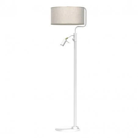 Lampy-stojace - lampa podłogowa biała 160cm 1xe27 + 1x mini gu10 lino mlp7503 eko-light 